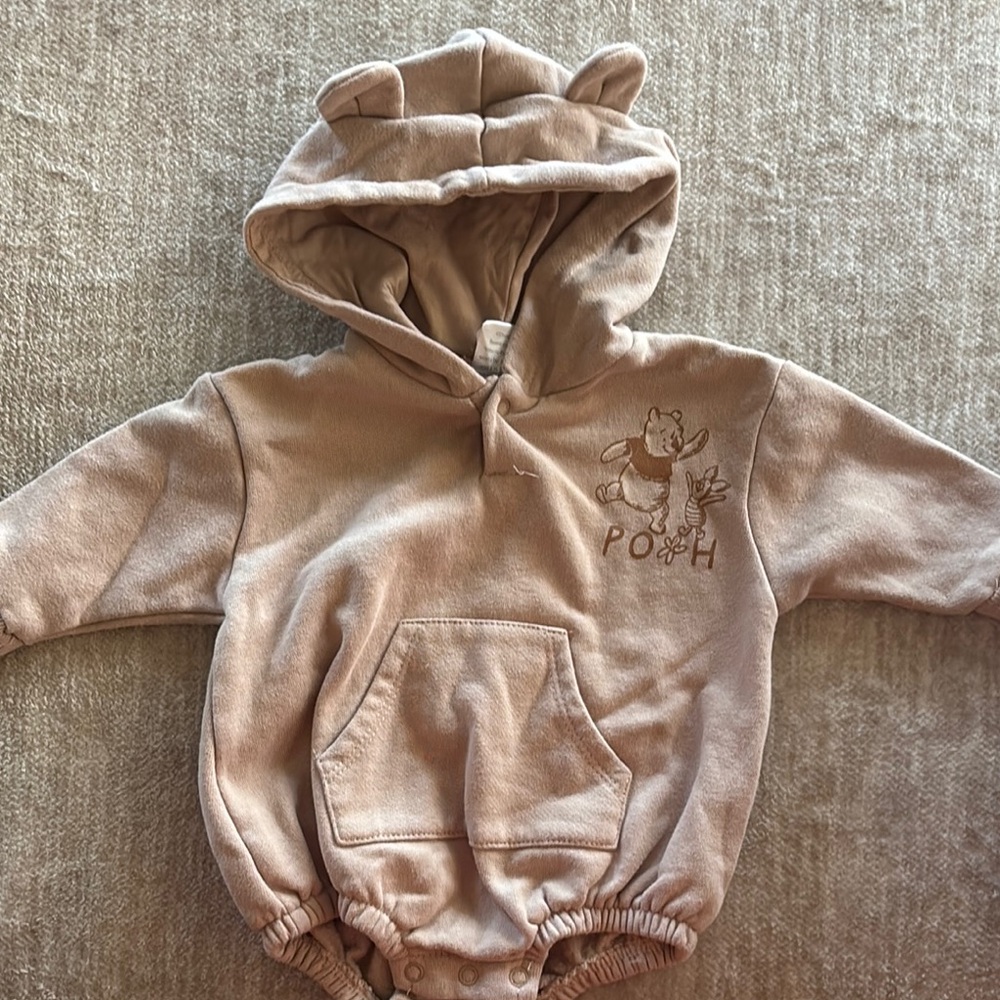 Disney Baby Tan Hooded Onesie